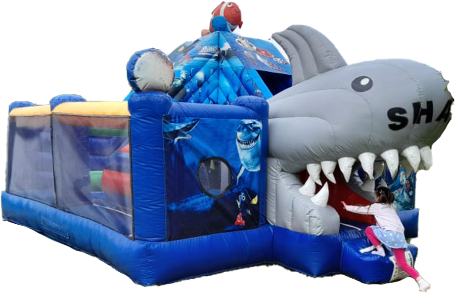 skákací hrad pre deti žralok